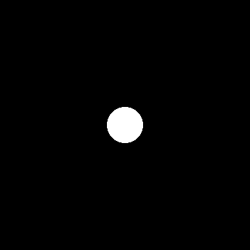 A test image consisting of a white spot in the middle of an image with a black background.