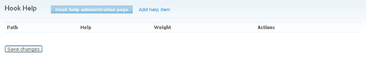 The Custom Help Text admin page