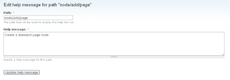 Editing a help item