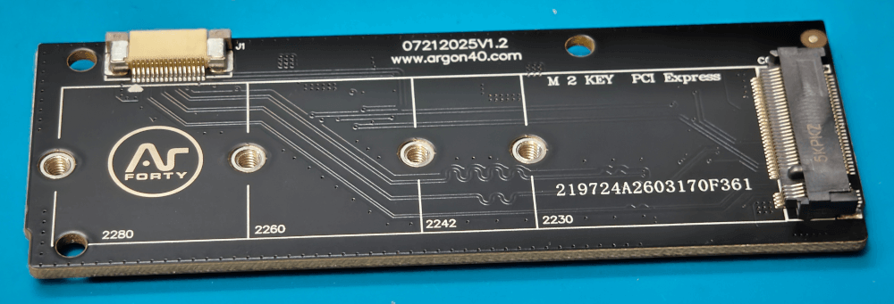 The NVMEe extension board, purchased separately.