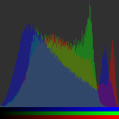 A histogram created from an image of a baboon.
