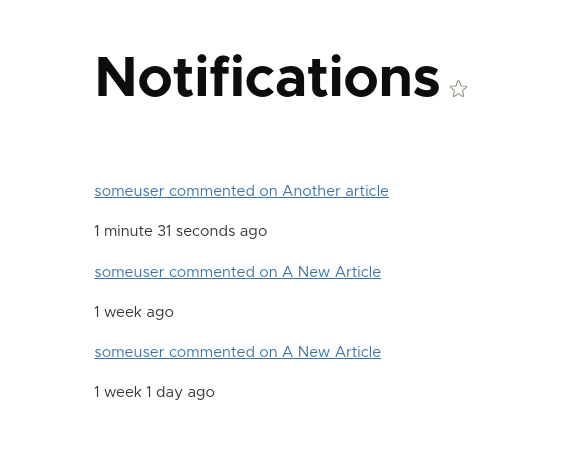 The previously described notifications view, showing that some user has commented three times.