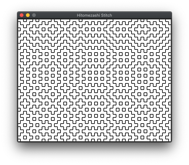 A python application showing a Hitomezashi stitch pattern.