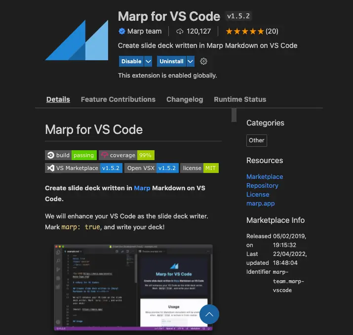 The Marp for VS code extension.