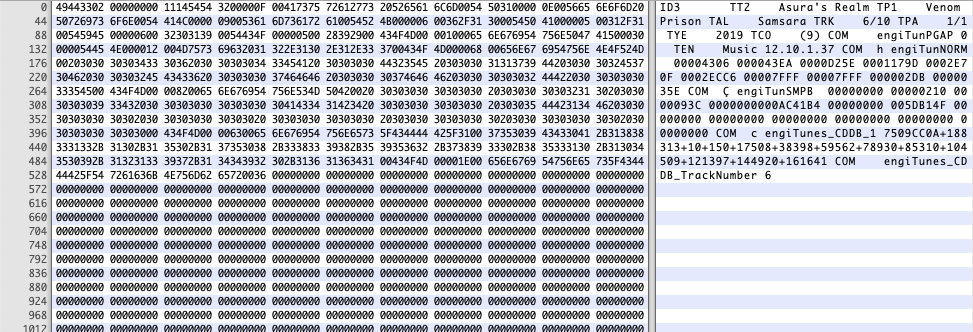 A picture of the structure of an MP3 file.