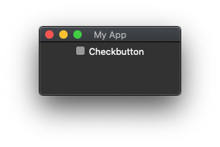 Python Tkinter, showing a checkbutton widget.