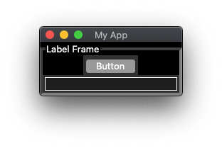 Python Tkinter, showing a label frame widget.