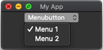 Python Tkinter, showing a menu button widget.