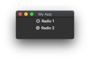 Python Tkinter, showing a radiobutton widget.