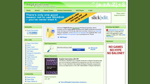 RegExLib.com: The Regular Expression Library