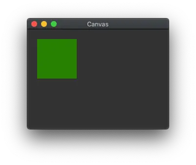 Tkinter Canvas element showing a coloured rectangle.