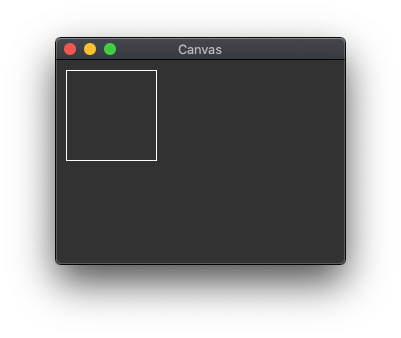 Tkinter Canvas element showing a box drawn using the create_line method.