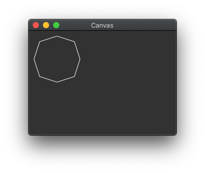 Tkinter Canvas element showing a box drawn with single lines and the smooth configuration item.