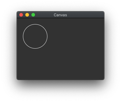 A Tkinter Canvas application showing a circle