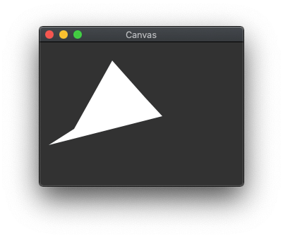 A Tkinter Canvas application showing a polygon