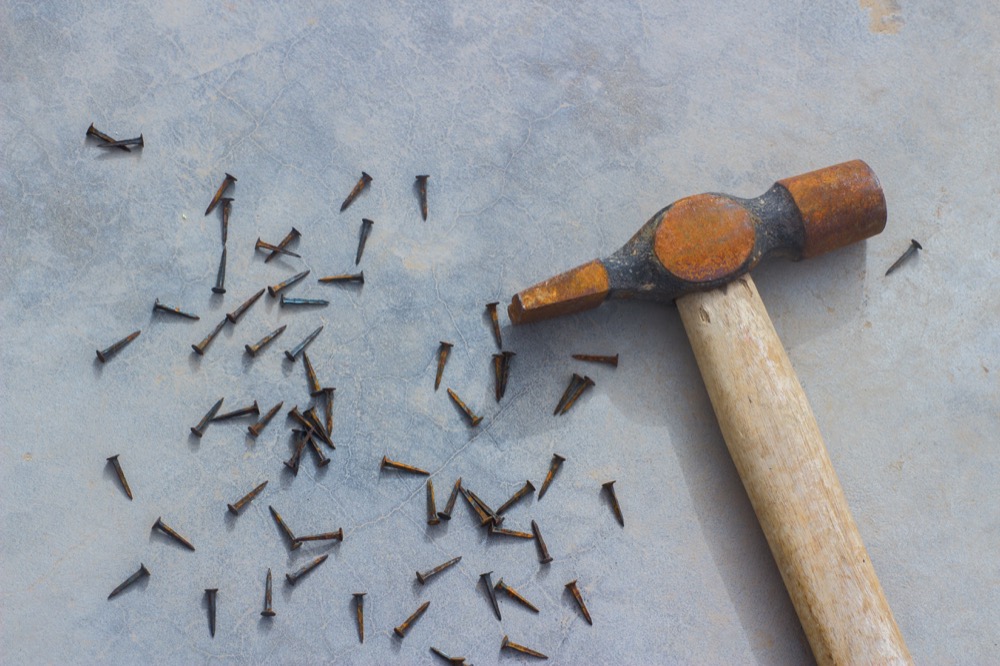 Hammer and nails image