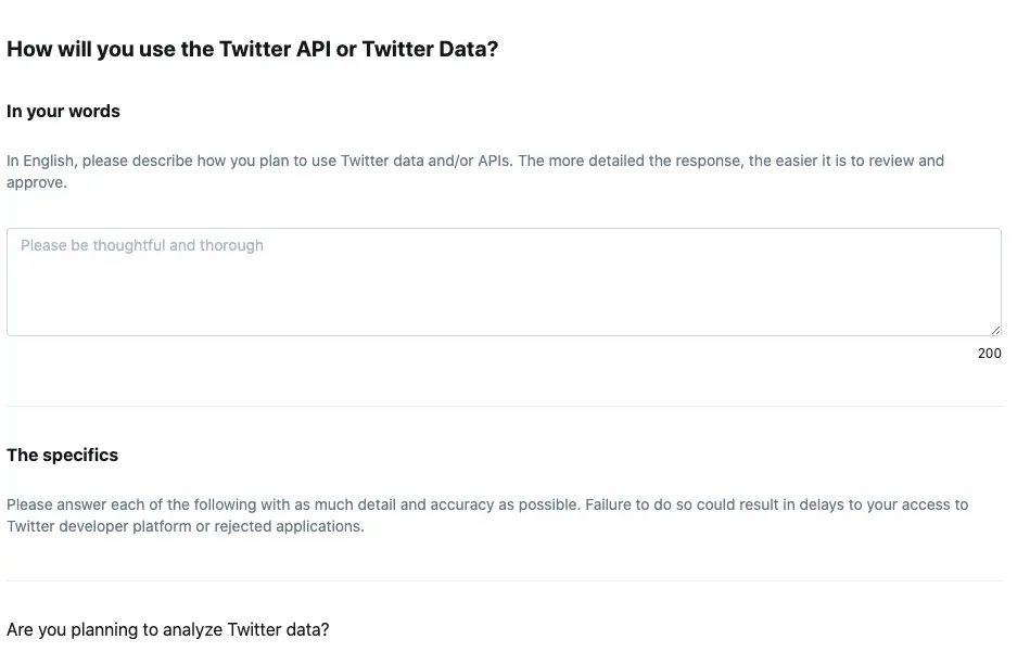 Twitter API usage