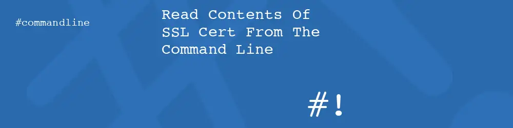 Read Contents Of SSL Cert From The Command Line